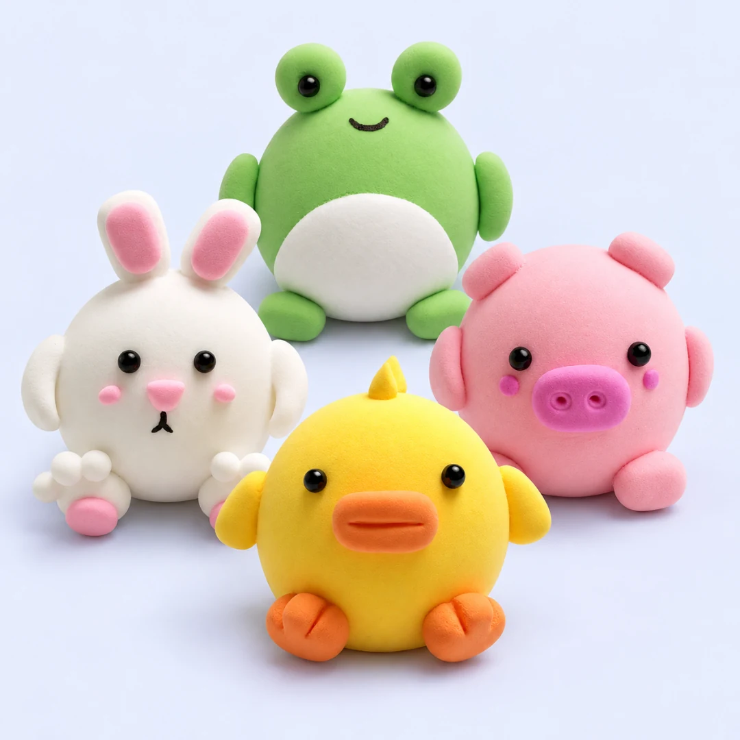 Four Poofymals characters