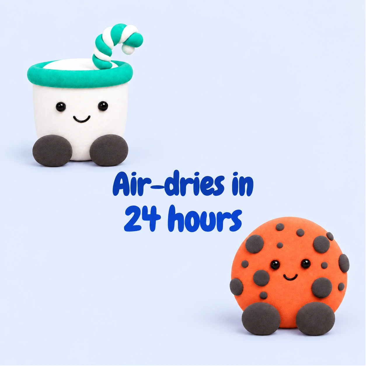 Better Together clay creations with the words Air-dries in 24 hours.